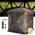 VEVOR Hunting Blind 270° See Through Ground Blind 3 Windows Mesh for 2-3 Person