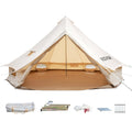VEVOR Yurt Tent 19.7ft Cotton Canvas Tent with Wall Stove Jacket Glamping Tent Waterproof Bell Tent for Family Camping Outdoor Hunting Party in 4 Seasons