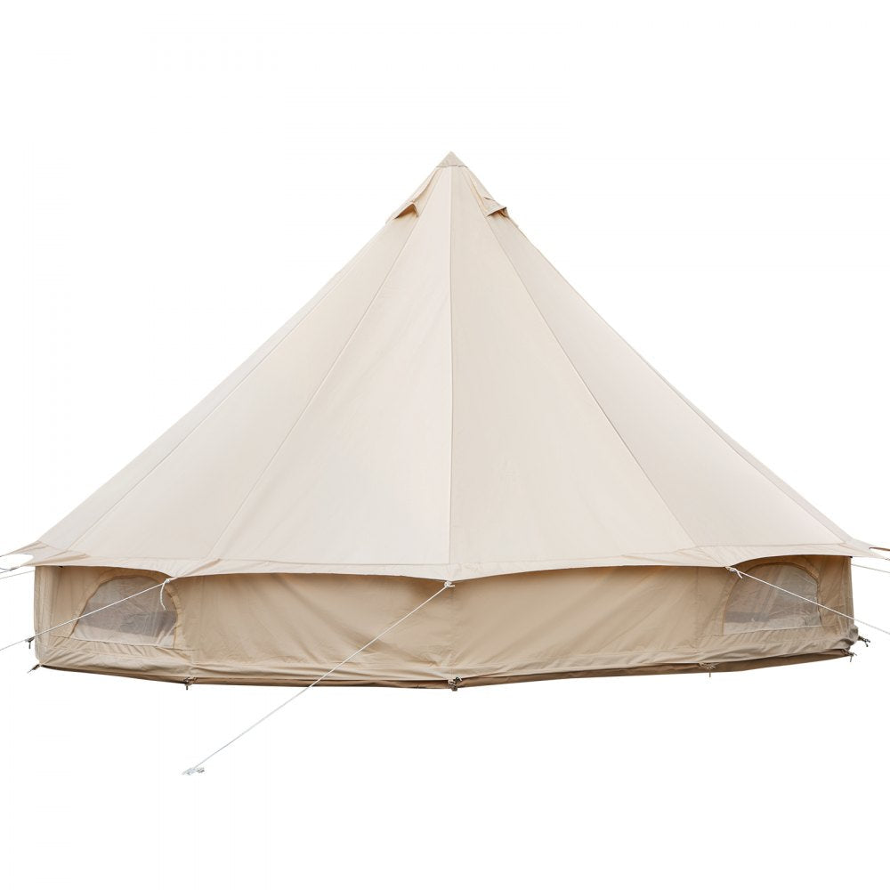 VEVOR Yurt Tent 19.7ft Cotton Canvas Tent with Wall Stove Jacket Glamping Tent Waterproof Bell Tent for Family Camping Outdoor Hunting Party in 4 Seasons