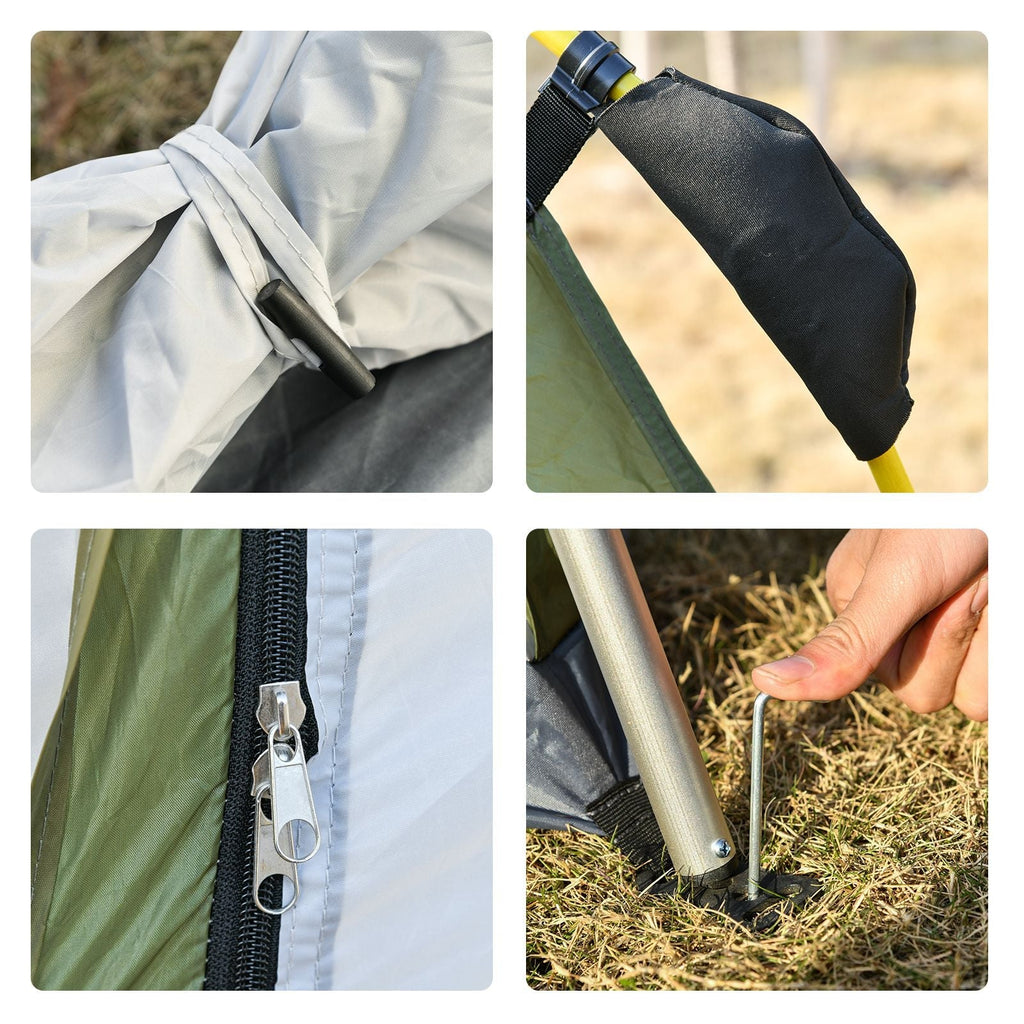 Outsunny Automatic Camping Tent Instant Outdoor Easy Pop Up Portable Backpacking Dome Shelter 4 Person Green